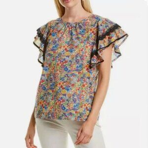 J CREW Like NEW Cotton Poplin Top in Liberty Margaret Annie Floral Print